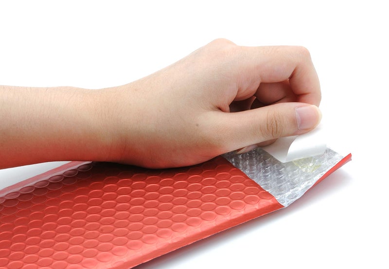 ProLine Packaging ProLine Matte Metallic Red Bubble Padded Mailers 4x8 Inch Self Seal Padded Envelopes (50) - Image 5